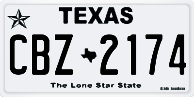 TX license plate CBZ2174