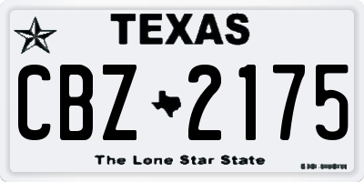 TX license plate CBZ2175
