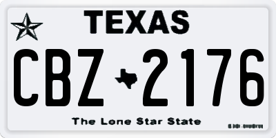 TX license plate CBZ2176