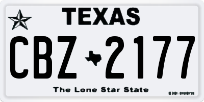 TX license plate CBZ2177