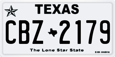 TX license plate CBZ2179