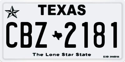 TX license plate CBZ2181