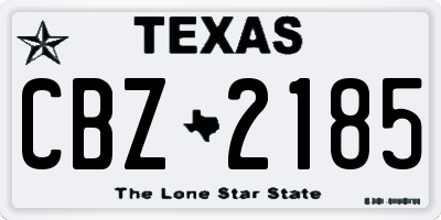 TX license plate CBZ2185