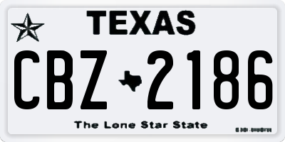 TX license plate CBZ2186
