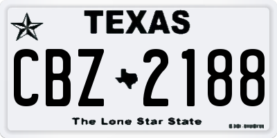 TX license plate CBZ2188