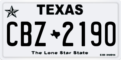 TX license plate CBZ2190