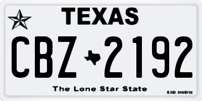 TX license plate CBZ2192