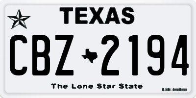 TX license plate CBZ2194