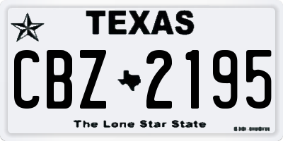 TX license plate CBZ2195