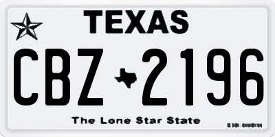 TX license plate CBZ2196