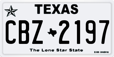 TX license plate CBZ2197