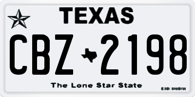 TX license plate CBZ2198