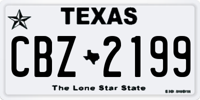 TX license plate CBZ2199