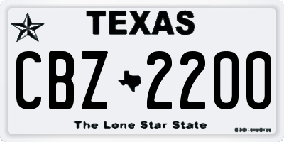 TX license plate CBZ2200