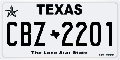 TX license plate CBZ2201