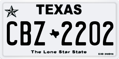 TX license plate CBZ2202