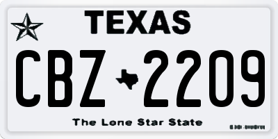 TX license plate CBZ2209