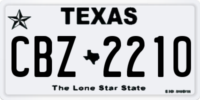 TX license plate CBZ2210