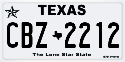 TX license plate CBZ2212