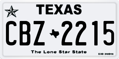 TX license plate CBZ2215