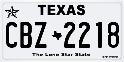 TX license plate CBZ2218