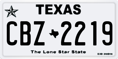 TX license plate CBZ2219