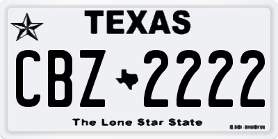 TX license plate CBZ2222