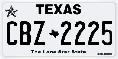 TX license plate CBZ2225