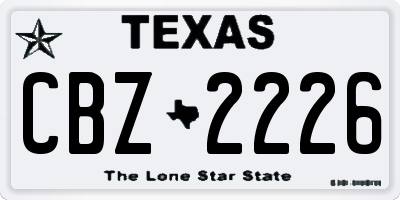 TX license plate CBZ2226