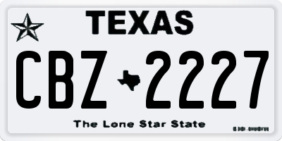 TX license plate CBZ2227