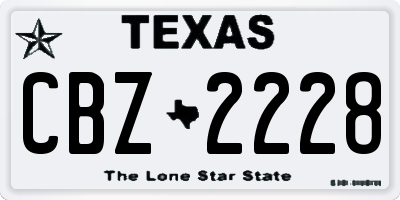 TX license plate CBZ2228