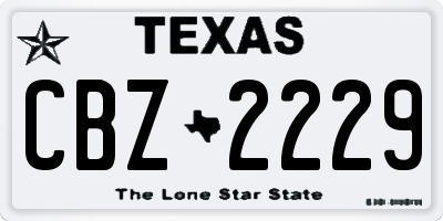 TX license plate CBZ2229