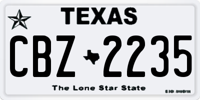 TX license plate CBZ2235