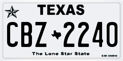 TX license plate CBZ2240