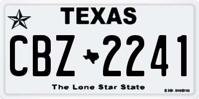 TX license plate CBZ2241