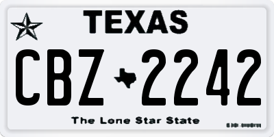 TX license plate CBZ2242