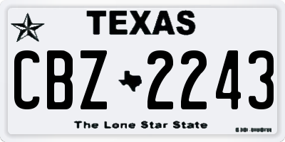 TX license plate CBZ2243