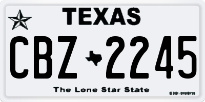 TX license plate CBZ2245