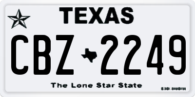 TX license plate CBZ2249