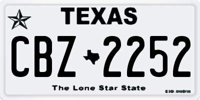 TX license plate CBZ2252
