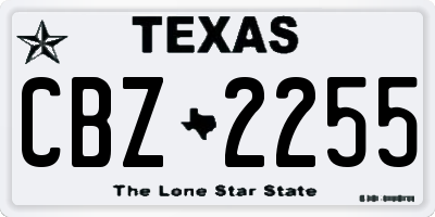 TX license plate CBZ2255