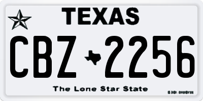TX license plate CBZ2256