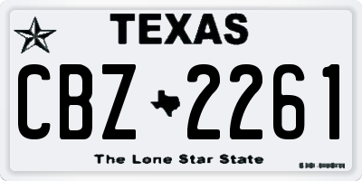 TX license plate CBZ2261