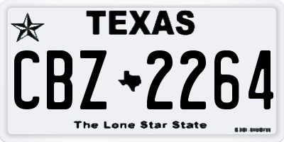 TX license plate CBZ2264