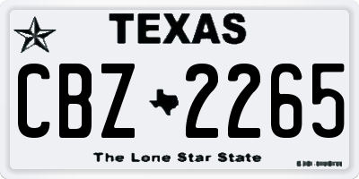 TX license plate CBZ2265