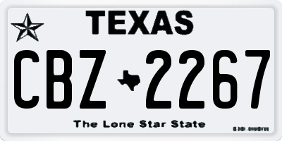 TX license plate CBZ2267
