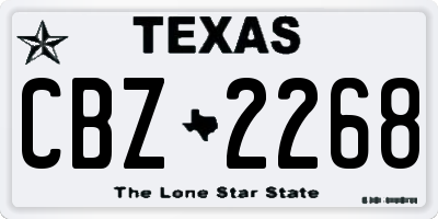 TX license plate CBZ2268