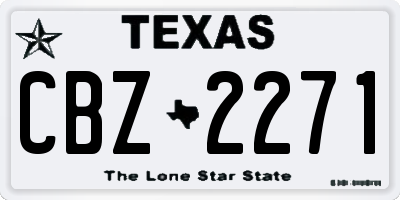 TX license plate CBZ2271