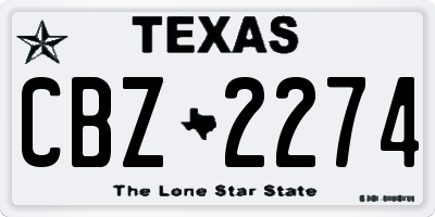 TX license plate CBZ2274