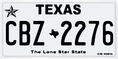 TX license plate CBZ2276